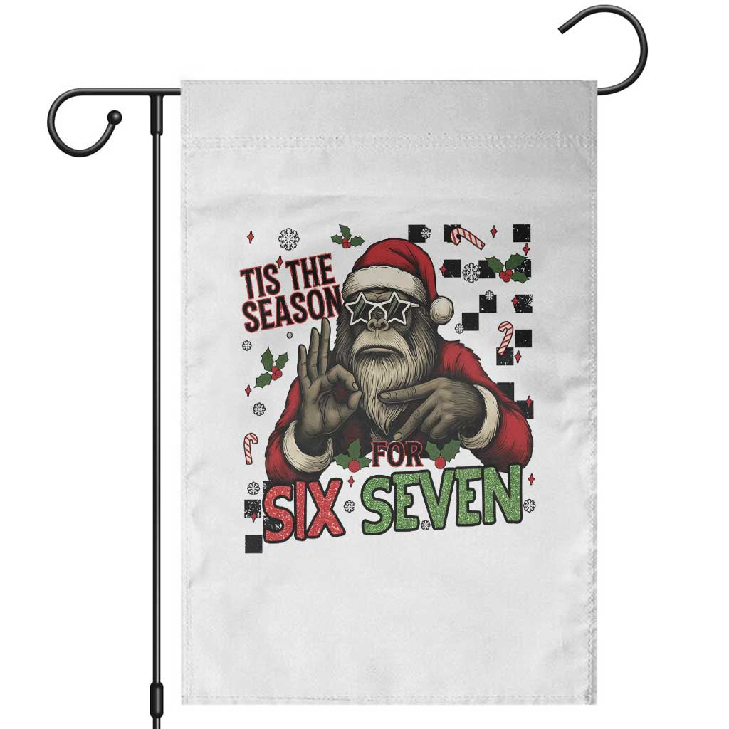 Funny Bigfoot Santa Tis The Season For Six Seven Meme Garden Flag Christmas Gift - Wonder Print Shop
