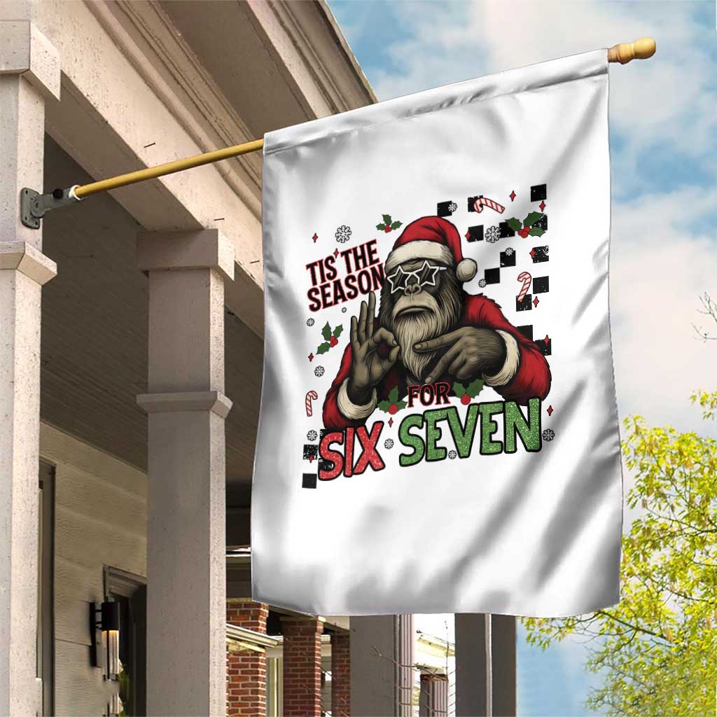 Funny Bigfoot Santa Tis The Season For Six Seven Meme Garden Flag Christmas Gift - Wonder Print Shop