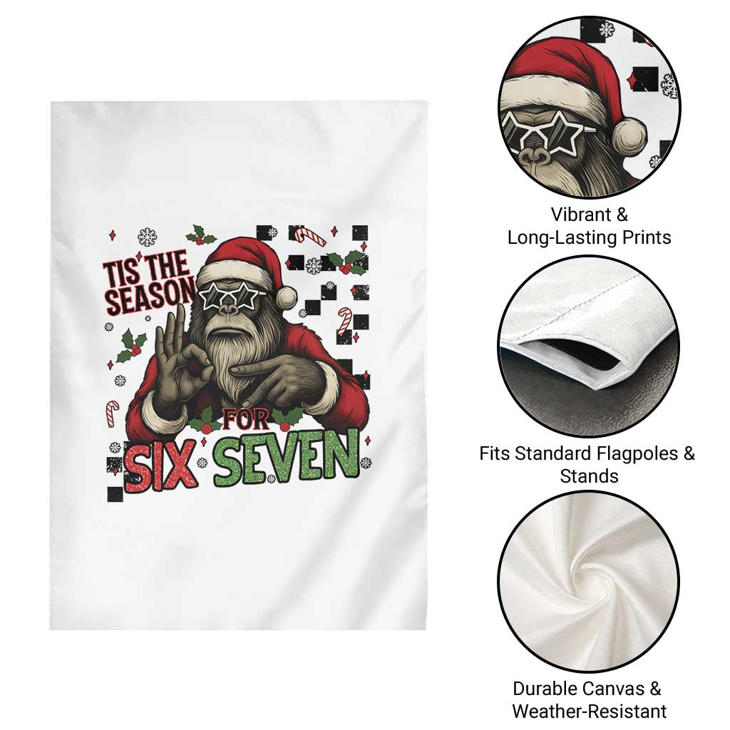 Funny Bigfoot Santa Tis The Season For Six Seven Meme Garden Flag Christmas Gift - Wonder Print Shop