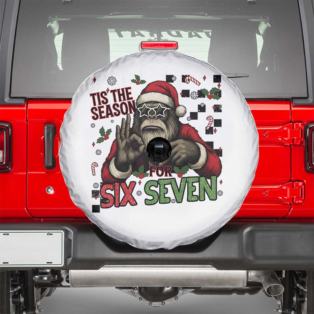 Funny Bigfoot Santa Tis The Season For Six Seven Meme Spare Tire Cover Christmas Gift - Wonder Print Shop