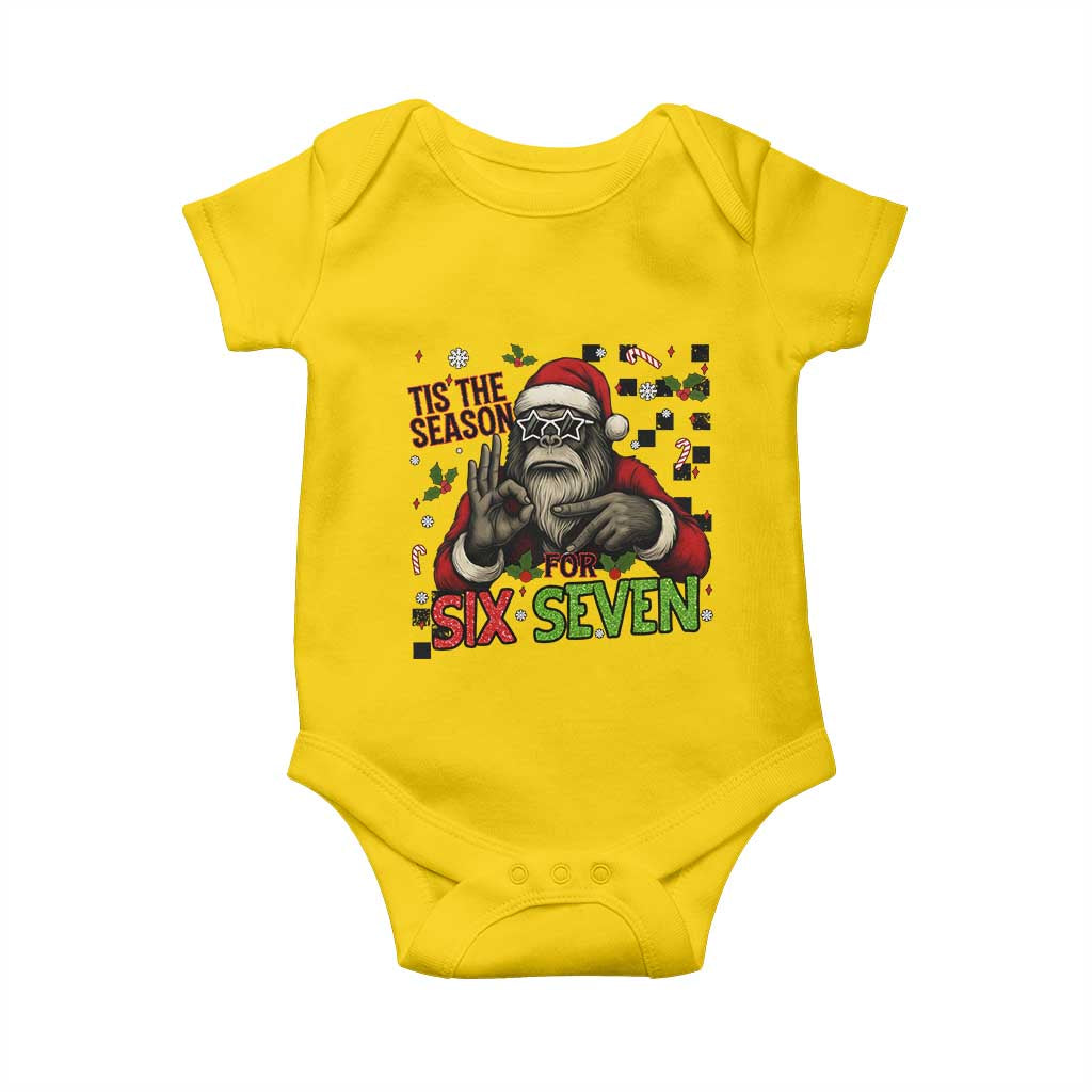 Funny Bigfoot Santa Tis The Season For Six Seven Meme Baby Onesie Christmas Gift - Wonder Print Shop