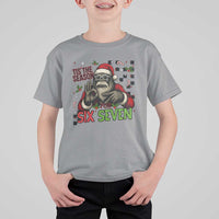 Funny Bigfoot Santa Tis The Season For Six Seven Meme T Shirt For Kid Christmas Gift - Wonder Print Shop