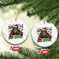 Funny Bigfoot Santa Tis The Season For Six Seven Meme Ceramic Ornament Christmas Gift - Wonder Print Shop