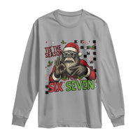 Funny Bigfoot Santa Tis The Season For Six Seven Meme Long Sleeve Shirt Christmas Gift - Wonder Print Shop