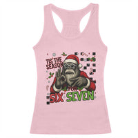 Funny Bigfoot Santa Tis The Season For Six Seven Meme Racerback Tank Top Christmas Gift - Wonder Print Shop
