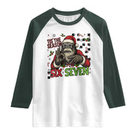 Funny Bigfoot Santa Tis The Season For Six Seven Meme Raglan Shirt Christmas Gift - Wonder Print Shop
