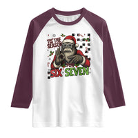 Funny Bigfoot Santa Tis The Season For Six Seven Meme Raglan Shirt Christmas Gift - Wonder Print Shop