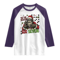 Funny Bigfoot Santa Tis The Season For Six Seven Meme Raglan Shirt Christmas Gift - Wonder Print Shop