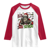 Funny Bigfoot Santa Tis The Season For Six Seven Meme Raglan Shirt Christmas Gift - Wonder Print Shop
