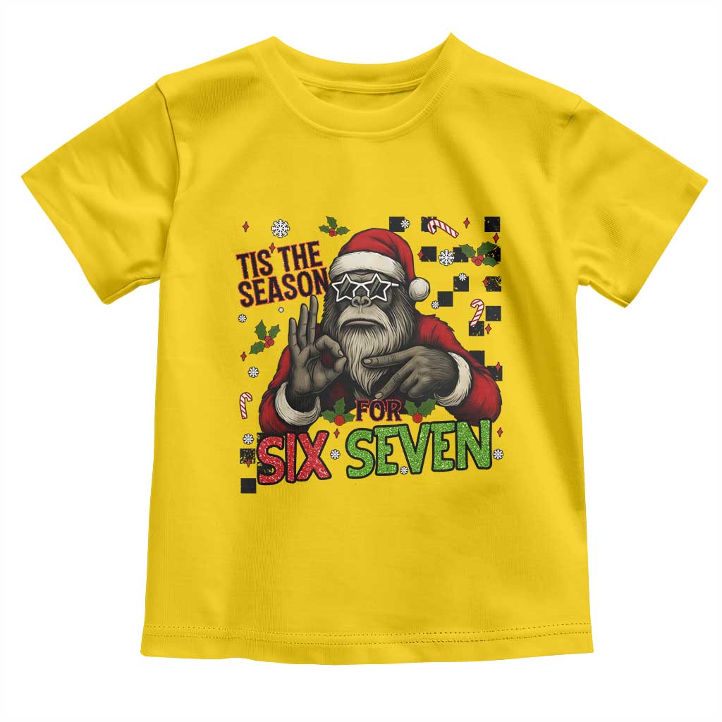 Funny Bigfoot Santa Tis The Season For Six Seven Meme Toddler T Shirt Christmas Gift - Wonder Print Shop