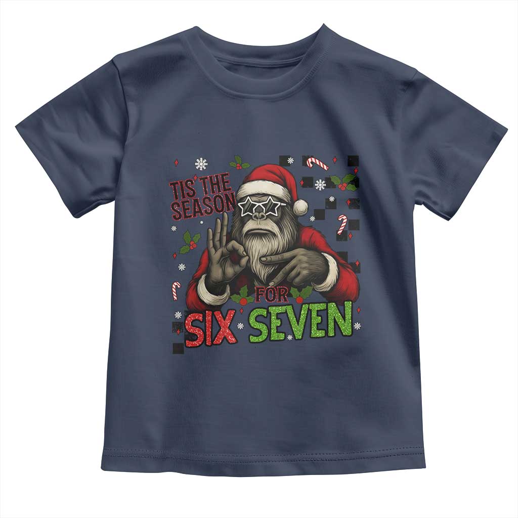 Funny Bigfoot Santa Tis The Season For Six Seven Meme Toddler T Shirt Christmas Gift - Wonder Print Shop
