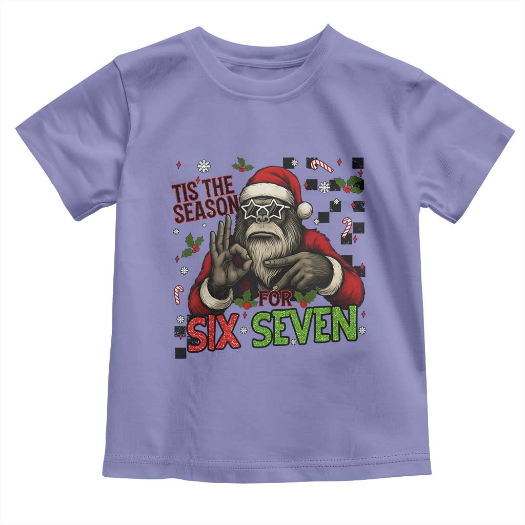 Funny Bigfoot Santa Tis The Season For Six Seven Meme Toddler T Shirt Christmas Gift - Wonder Print Shop