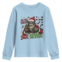 Funny Bigfoot Santa Tis The Season For Six Seven Meme Youth Sweatshirt Christmas Gift - Wonder Print Shop