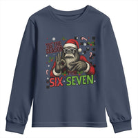 Funny Bigfoot Santa Tis The Season For Six Seven Meme Youth Sweatshirt Christmas Gift - Wonder Print Shop