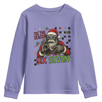 Funny Bigfoot Santa Tis The Season For Six Seven Meme Youth Sweatshirt Christmas Gift - Wonder Print Shop
