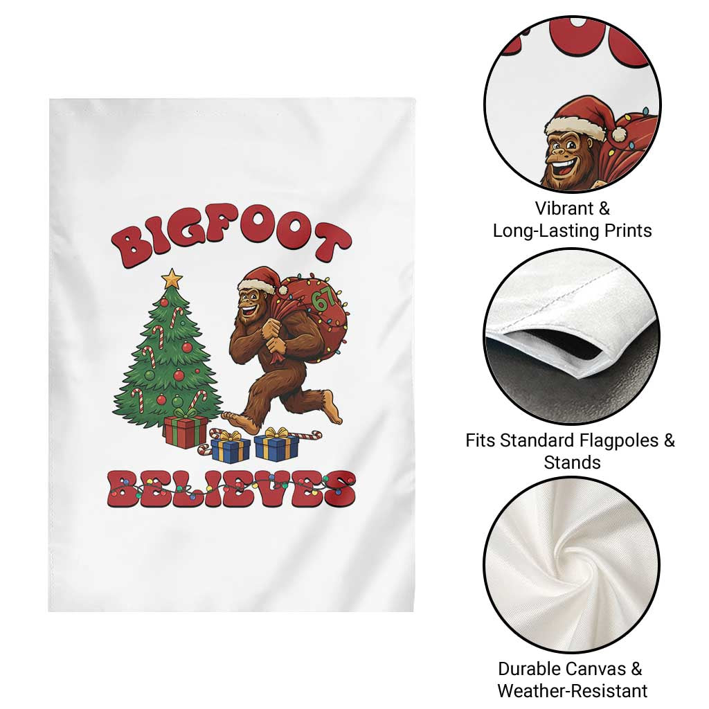 Funny Bigfoot Santa Believes Six Seven Meme Garden Flag Trendy Gen Z Xmas Gift - Wonder Print Shop