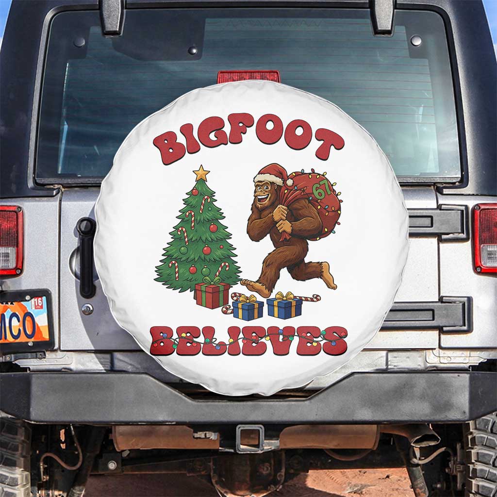 Funny Bigfoot Santa Believes Six Seven Meme Spare Tire Cover Trendy Gen Z Xmas Gift - Wonder Print Shop