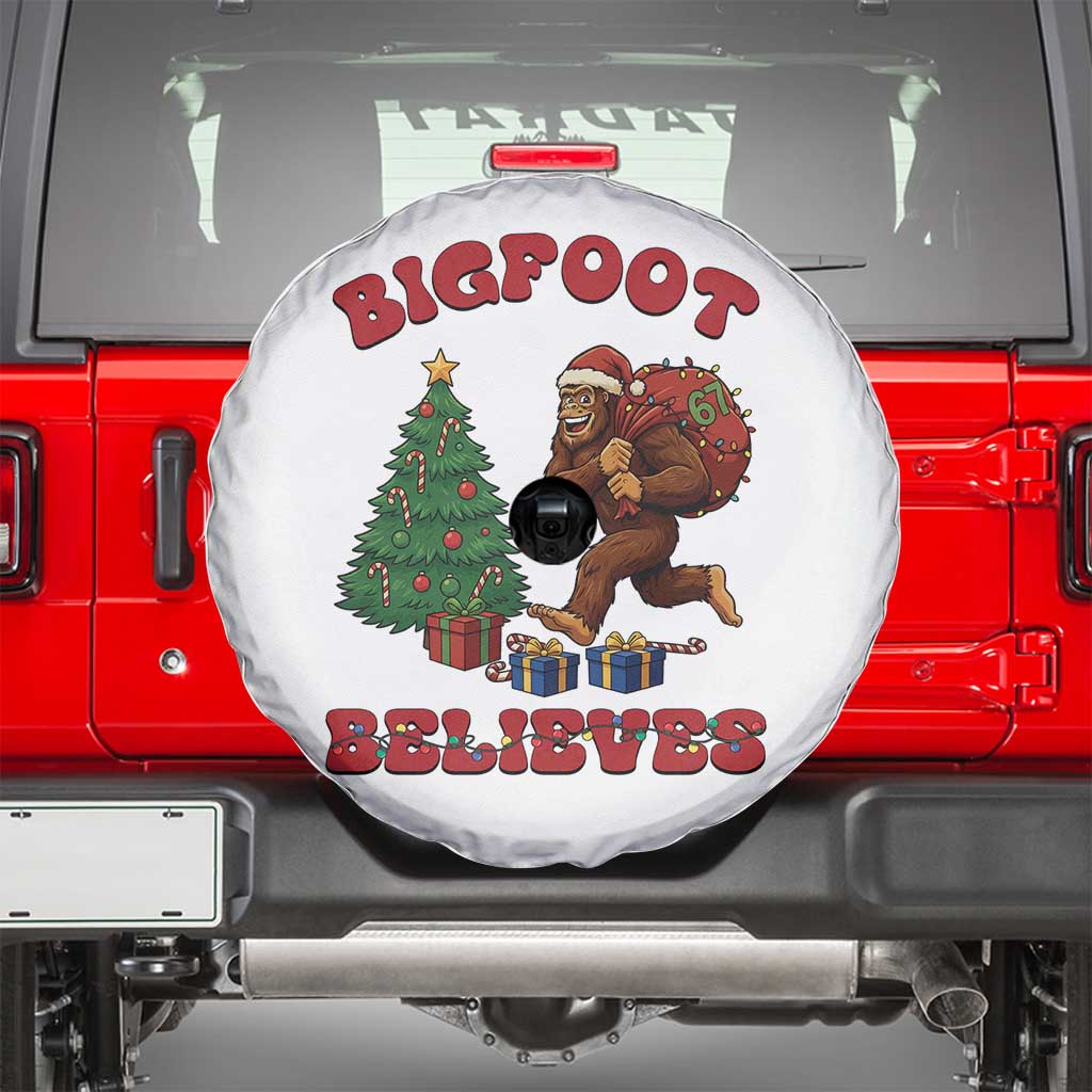 Funny Bigfoot Santa Believes Six Seven Meme Spare Tire Cover Trendy Gen Z Xmas Gift - Wonder Print Shop
