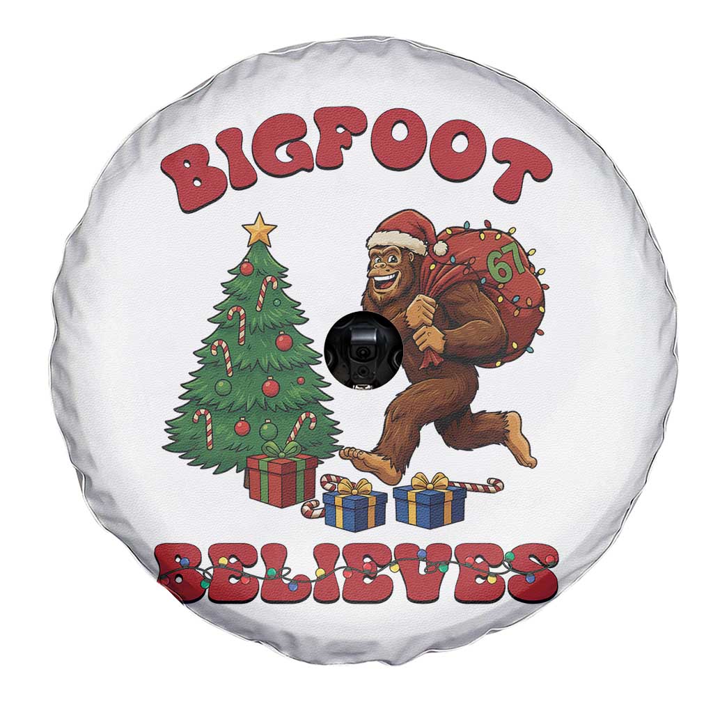 Funny Bigfoot Santa Believes Six Seven Meme Spare Tire Cover Trendy Gen Z Xmas Gift - Wonder Print Shop