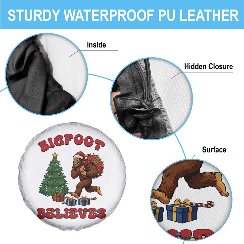Funny Bigfoot Santa Believes Six Seven Meme Spare Tire Cover Trendy Gen Z Xmas Gift - Wonder Print Shop