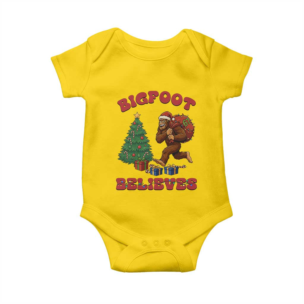 Funny Bigfoot Santa Believes Six Seven Meme Baby Onesie Trendy Gen Z Xmas Gift - Wonder Print Shop