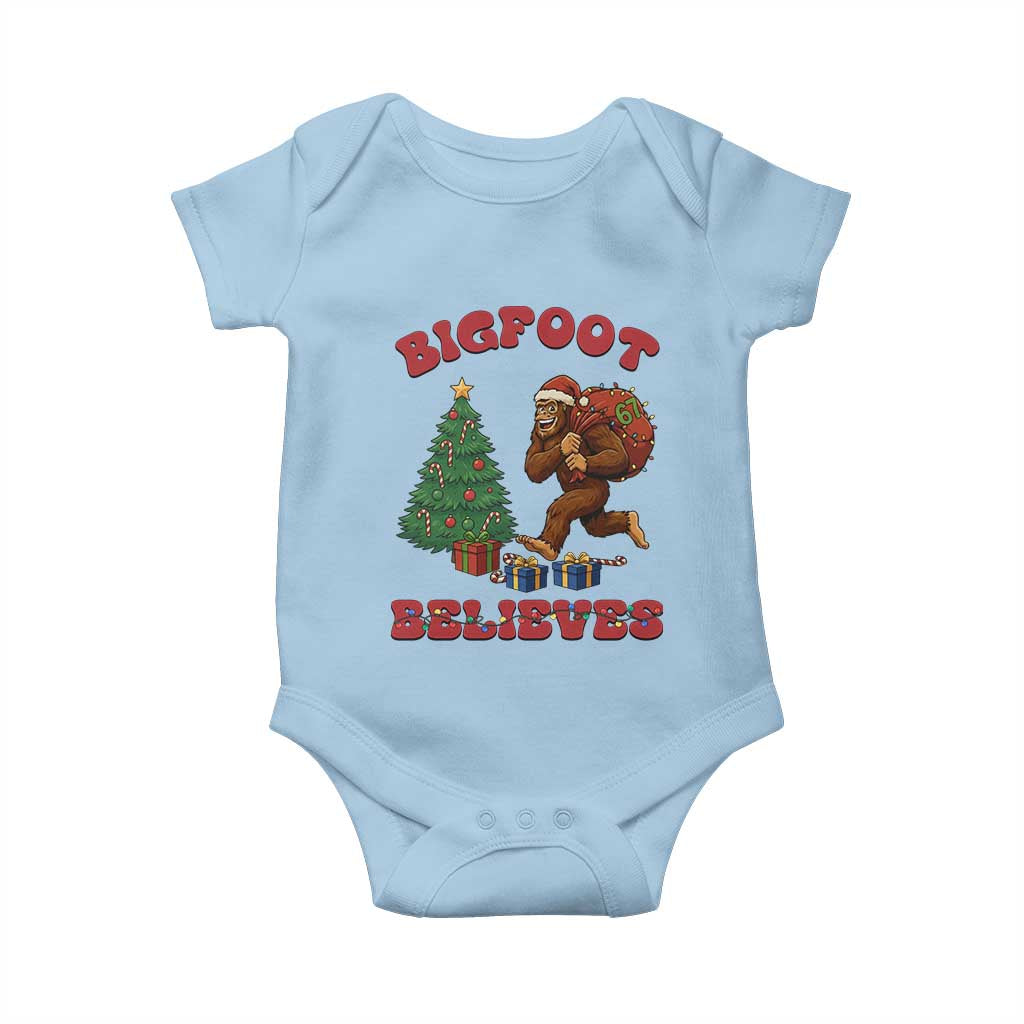 Funny Bigfoot Santa Believes Six Seven Meme Baby Onesie Trendy Gen Z Xmas Gift - Wonder Print Shop