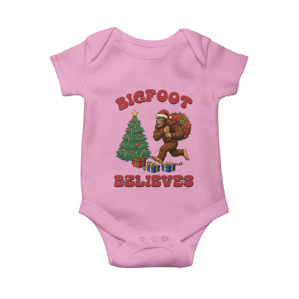 Funny Bigfoot Santa Believes Six Seven Meme Baby Onesie Trendy Gen Z Xmas Gift - Wonder Print Shop