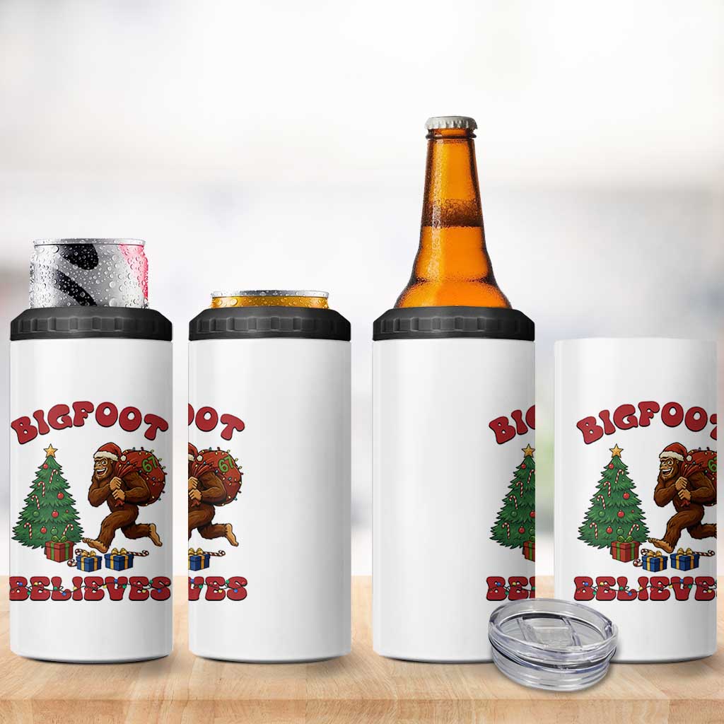 Funny Bigfoot Santa Believes Six Seven Meme 4 in 1 Can Cooler Tumbler Trendy Gen Z Xmas Gift - Wonder Print Shop