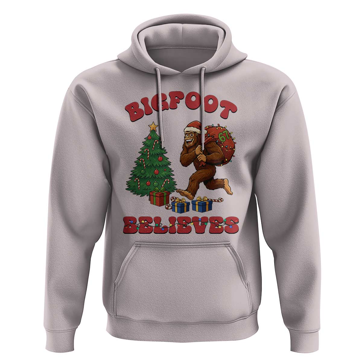 Funny Bigfoot Santa Believes Six Seven Meme Hoodie Trendy Gen Z Xmas Gift - Wonder Print Shop