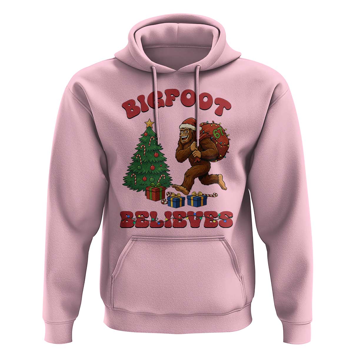 Funny Bigfoot Santa Believes Six Seven Meme Hoodie Trendy Gen Z Xmas Gift - Wonder Print Shop