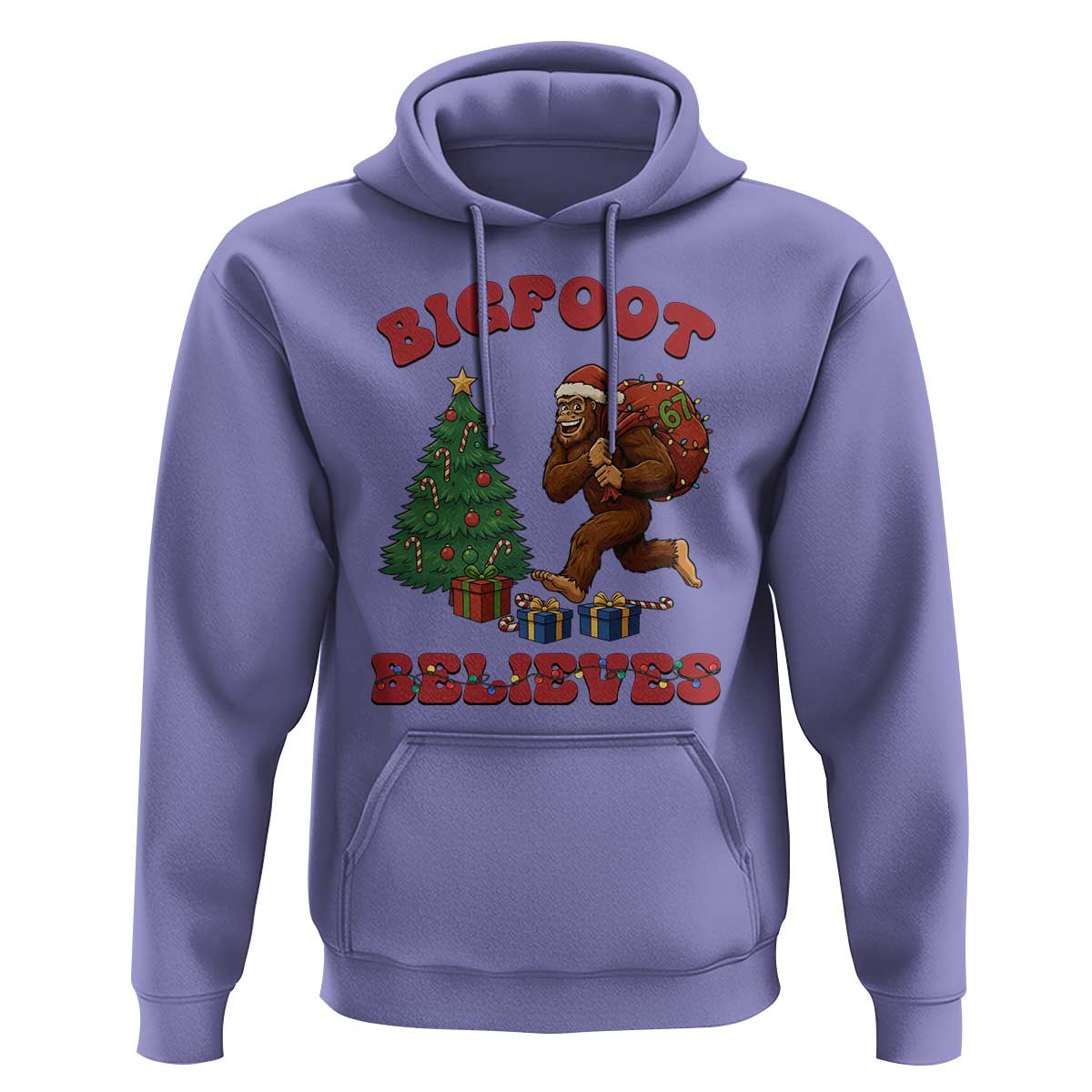 Funny Bigfoot Santa Believes Six Seven Meme Hoodie Trendy Gen Z Xmas Gift - Wonder Print Shop