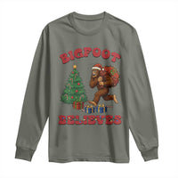 Funny Bigfoot Santa Believes Six Seven Meme Long Sleeve Shirt Trendy Gen Z Xmas Gift - Wonder Print Shop