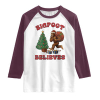 Funny Bigfoot Santa Believes Six Seven Meme Raglan Shirt Trendy Gen Z Xmas Gift - Wonder Print Shop