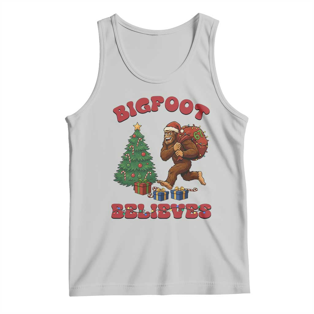 Funny Bigfoot Santa Believes Six Seven Meme Tank Top Trendy Gen Z Xmas Gift - Wonder Print Shop
