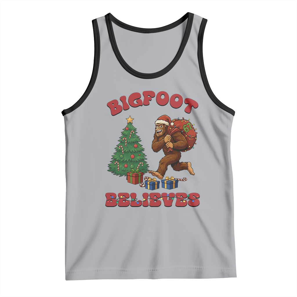 Funny Bigfoot Santa Believes Six Seven Meme Tank Top Trendy Gen Z Xmas Gift - Wonder Print Shop