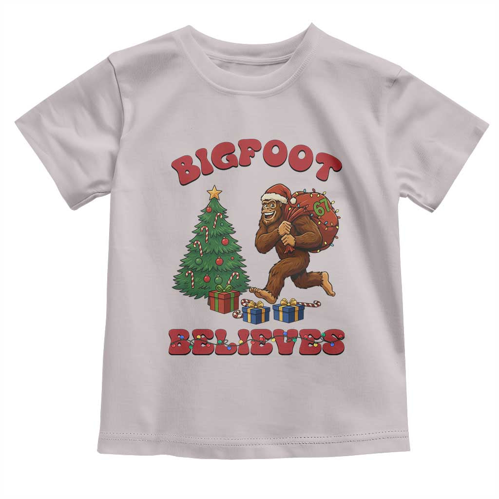 Funny Bigfoot Santa Believes Six Seven Meme Toddler T Shirt Trendy Gen Z Xmas Gift - Wonder Print Shop