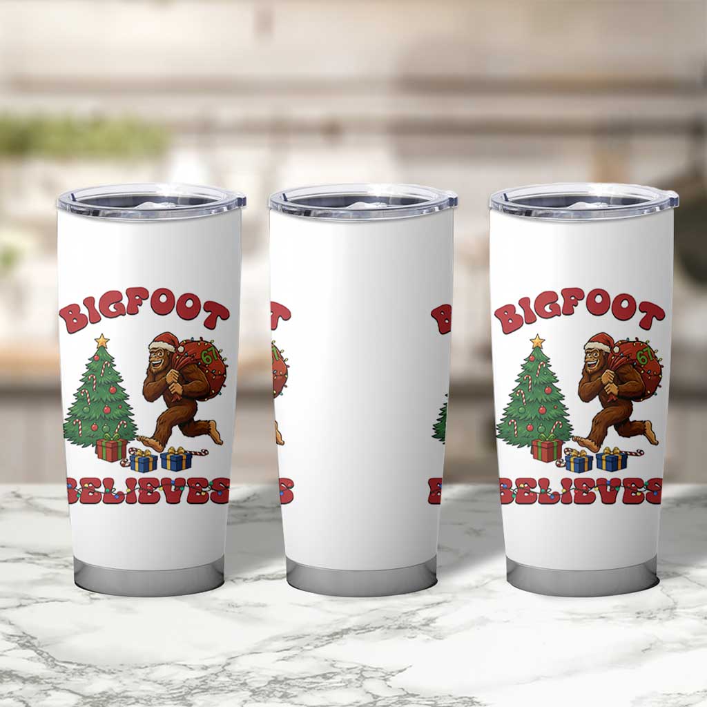 Funny Bigfoot Santa Believes Six Seven Meme Tumbler Cup Trendy Gen Z Xmas Gift - Wonder Print Shop