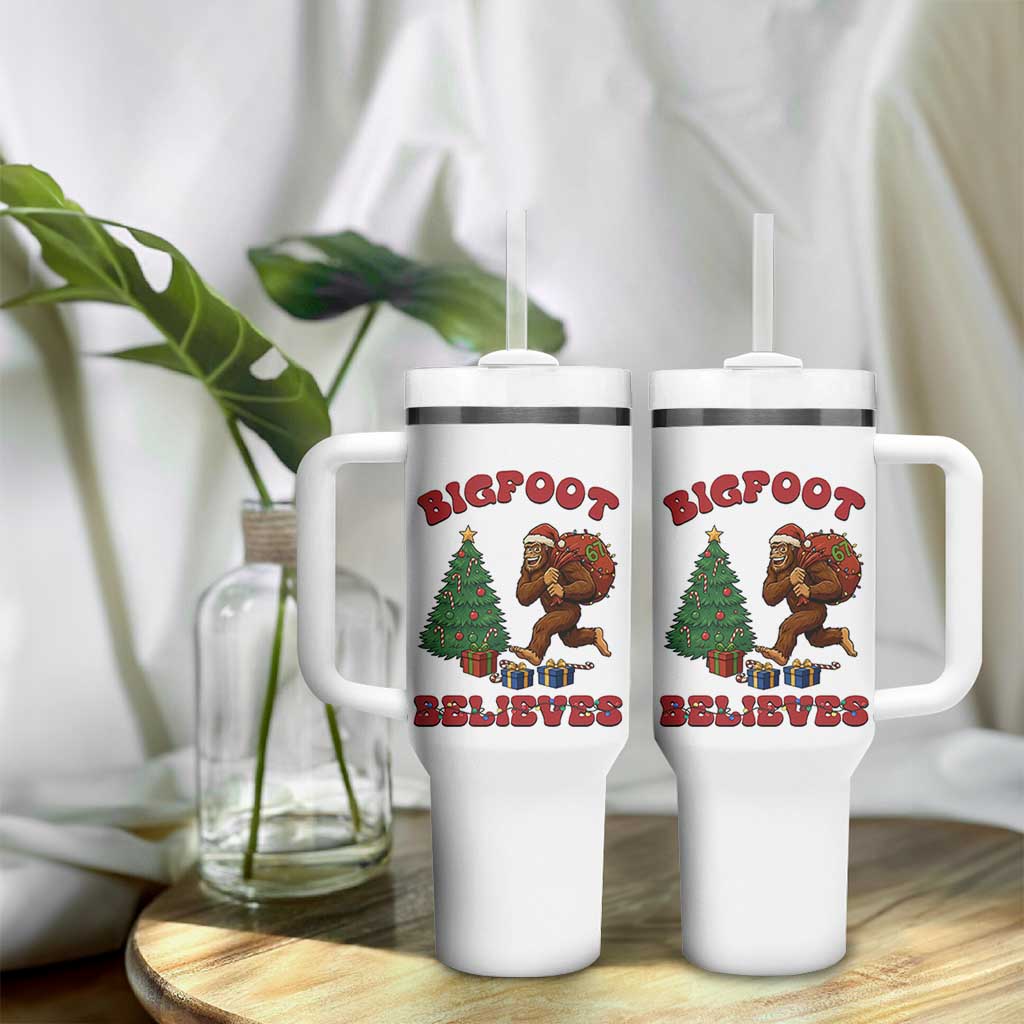 Funny Bigfoot Santa Believes Six Seven Meme Tumbler With Handle Trendy Gen Z Xmas Gift - Wonder Print Shop
