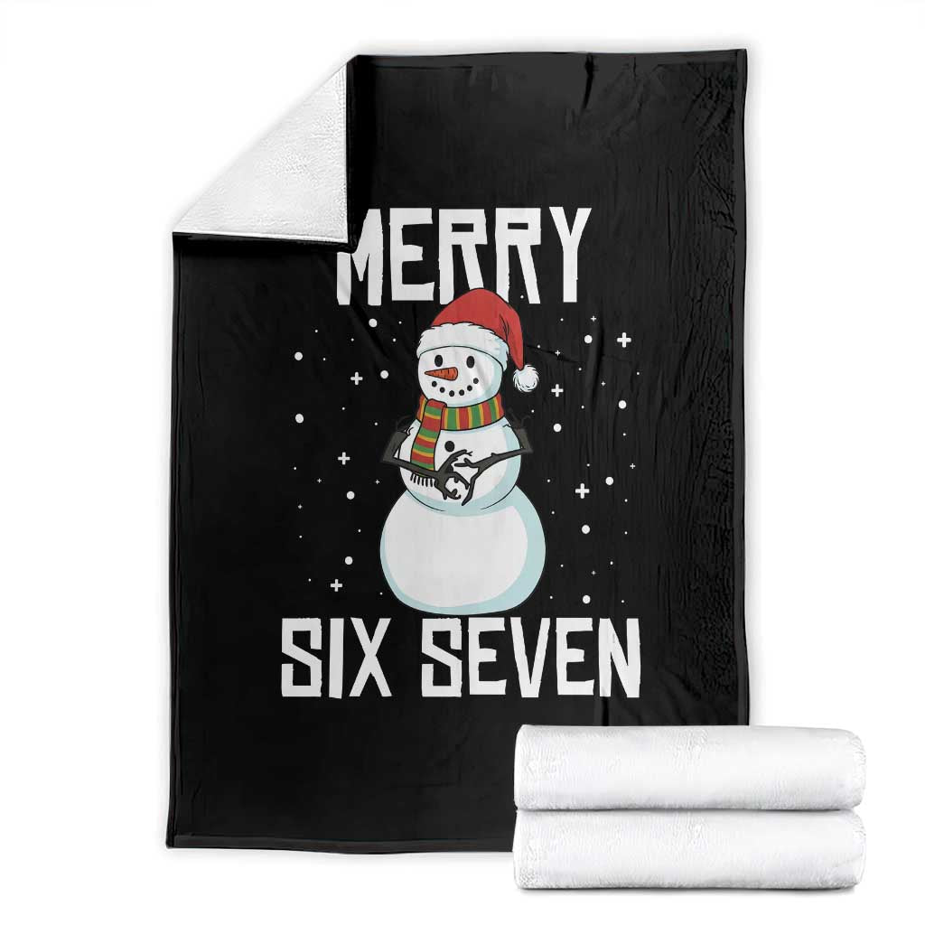 Funny Snowman Merry Six Seven Meme Throw Blanket Christmas Trending 67 Gift - Wonder Print Shop