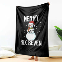 Funny Snowman Merry Six Seven Meme Throw Blanket Christmas Trending 67 Gift - Wonder Print Shop
