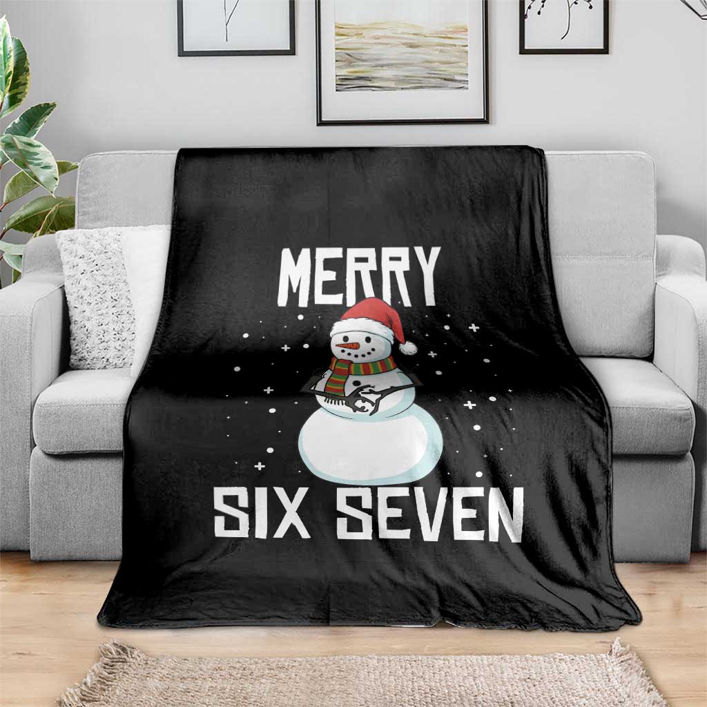 Funny Snowman Merry Six Seven Meme Throw Blanket Christmas Trending 67 Gift - Wonder Print Shop