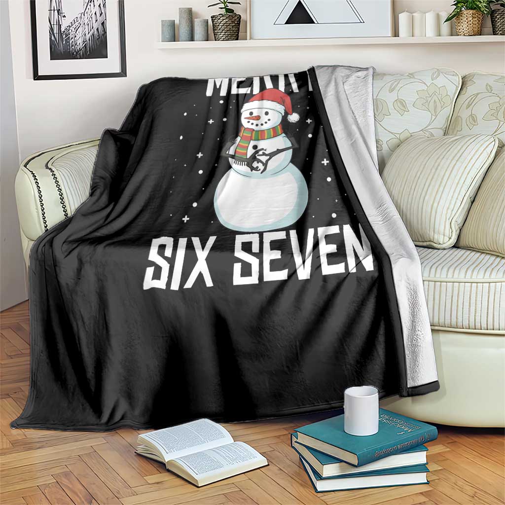 Funny Snowman Merry Six Seven Meme Throw Blanket Christmas Trending 67 Gift - Wonder Print Shop