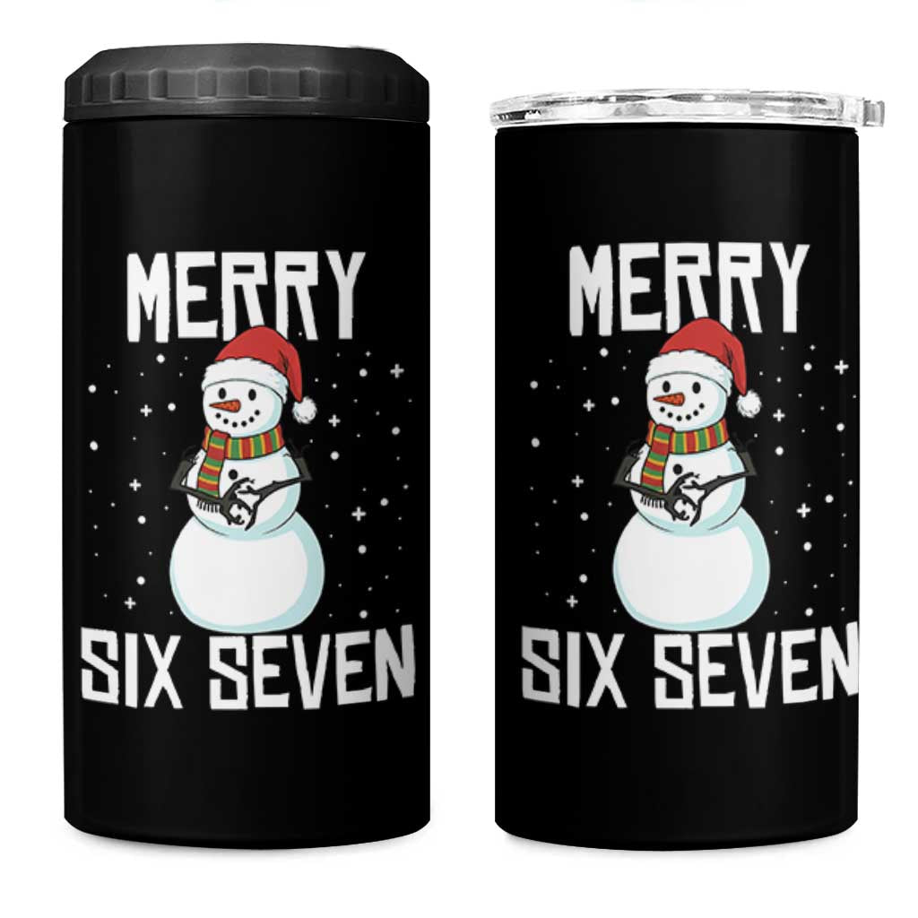 Funny Snowman Merry Six Seven Meme 4 in 1 Can Cooler Tumbler Christmas Trending 67 Gift - Wonder Print Shop