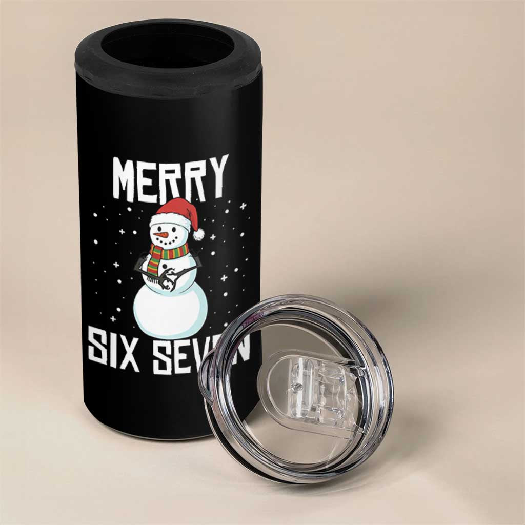 Funny Snowman Merry Six Seven Meme 4 in 1 Can Cooler Tumbler Christmas Trending 67 Gift - Wonder Print Shop
