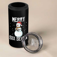 Funny Snowman Merry Six Seven Meme 4 in 1 Can Cooler Tumbler Christmas Trending 67 Gift - Wonder Print Shop