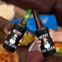 Funny Snowman Merry Six Seven Meme 4 in 1 Can Cooler Tumbler Christmas Trending 67 Gift - Wonder Print Shop
