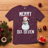 Funny Snowman Merry Six Seven Meme T Shirt Christmas Trending 67 Gift - Wonder Print Shop