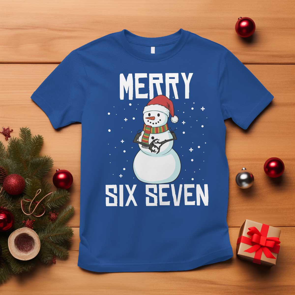 Funny Snowman Merry Six Seven Meme T Shirt Christmas Trending 67 Gift - Wonder Print Shop