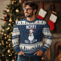 Funny Snowman Merry Six Seven Meme Ugly Christmas Sweater Xmas Trending 67 Gift - Wonder Print Shop