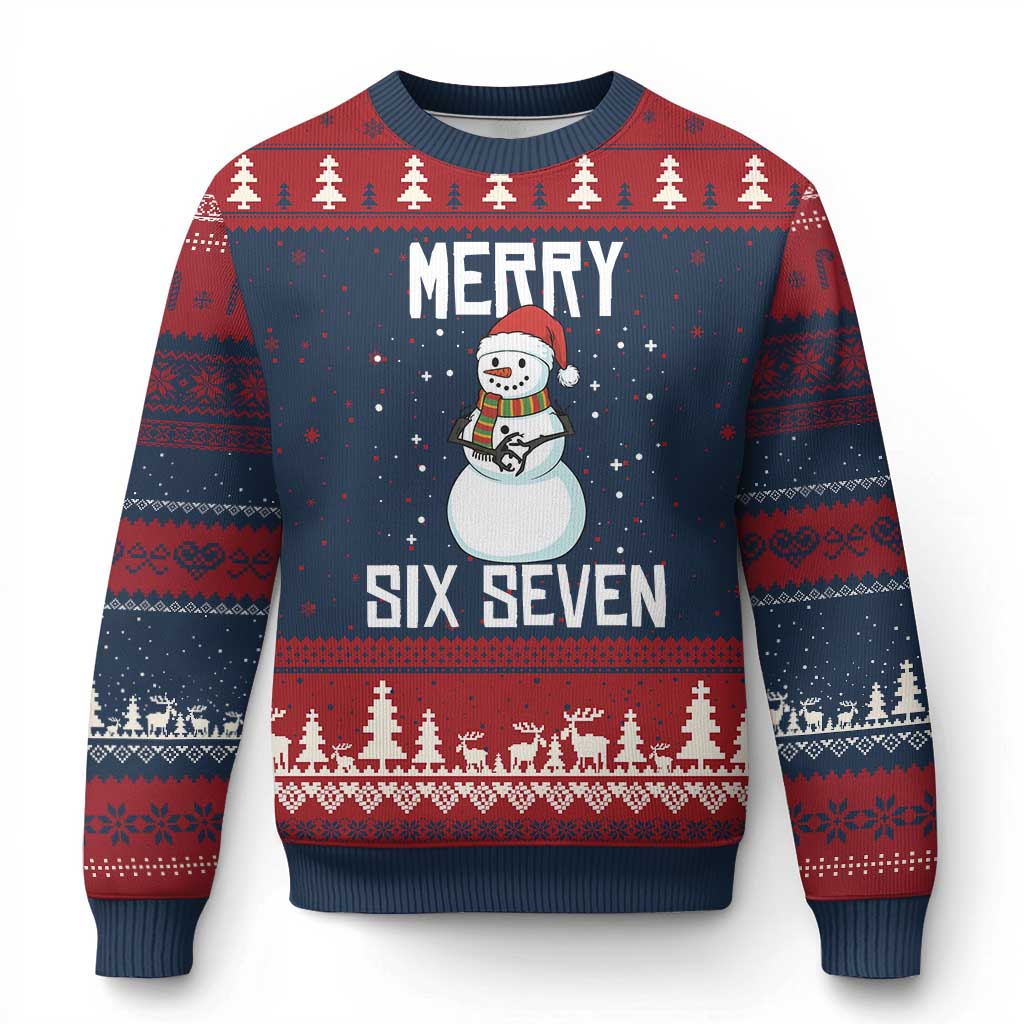 Funny Snowman Merry Six Seven Meme Ugly Christmas Sweater Xmas Trending 67 Gift - Wonder Print Shop